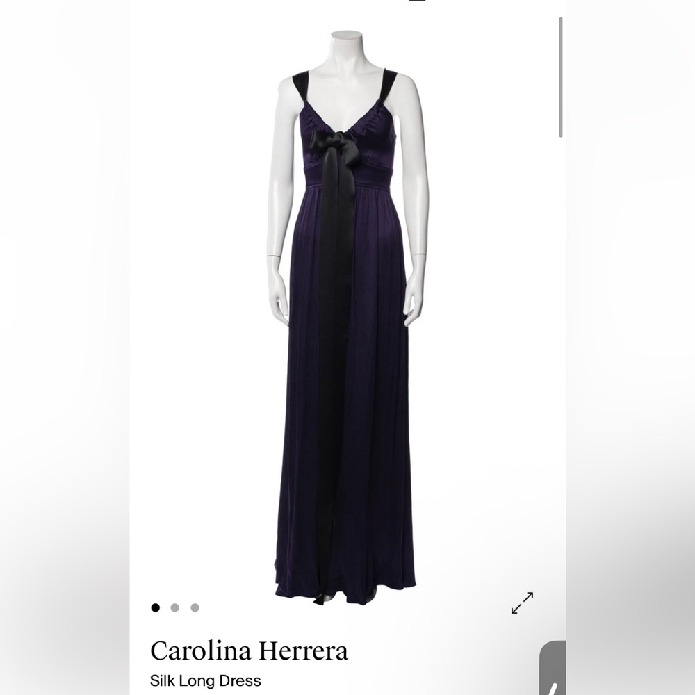 Carolina Herrera Silk Purple and Black Maxi Dress